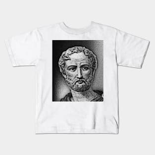 Cayo Plinio Segundo Black And White Portrait | Cayo Plinio Segundo Artwork 4 Kids T-Shirt